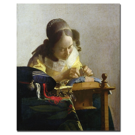 Jan Vermeer 'The Lacemaker, 1669-70' Canvas Art,26x32